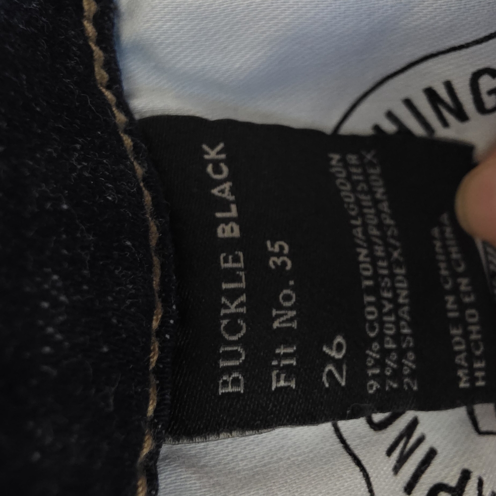 Buckle Women's Distressed Dark Blue Jean Shorts - Picture 6 of 7